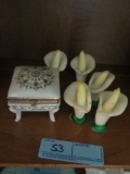 CANDLES WITH PORCELAIN JEWELRY BOX