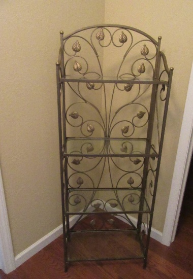 METAL AND GLASS KNICK-KNACK SHELF