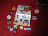 CAMPAIGN BUTTONS INCLUDING JOHN GLENN. ADLAI STEVENSON. AND YOUNGSTOWN AREA