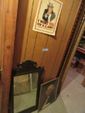 WALL MIRROR, I WANT YOU ARMY POSTER, AND GEORGE WASHINGTON PICTURE