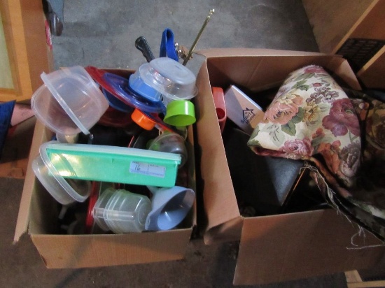 PLASTIC STORAGE CONTAINERS, AND ETC IN TWO BOXES