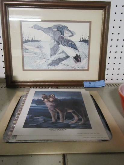GENE MURRAY DUCK PRINT, WOLVES, HORSE, AND OTHER PRINTS