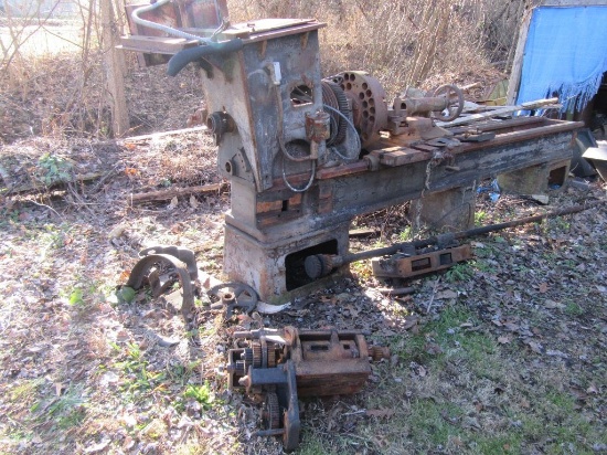 SCHUMACHER AND BOYE INDUSTRIAL LATHE. APPROXIMATELY 14 FOOT. NEEDS ASSEMBLE