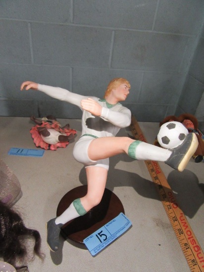 ENESCO SOCCER SCULPTURE BY MICHAEL ROCHE, 1985