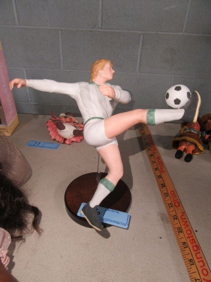 ENESCO SOCCER SCULPTURE BY MICHAEL ROCHE, 1985