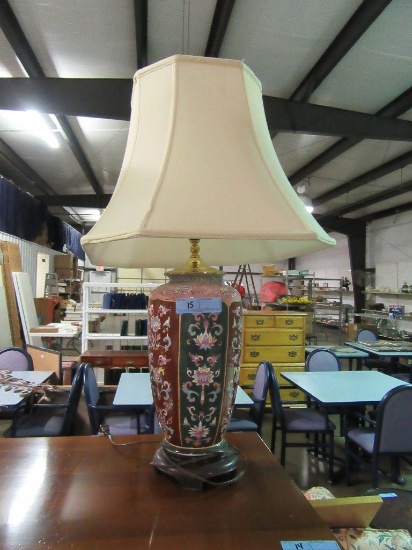 ORIENTAL STYLE PAINTED LAMP