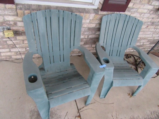 2 PLASTIC ADIRONDACK CHAIRS