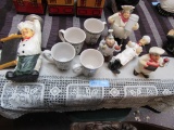 ASSORTED CHEF MUGS, SHAKERS, AND FIGURINES