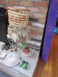 ASSORTED PLANTERS AND PLANT STAND