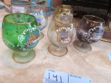5 VILLAGE DRIVE CORDIAL GLASSES. APPROX. 3-/12