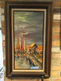 OIL ON CANVAS SHIP PICTURE