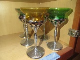 50'S CHROME BASE COLORED GLASSES