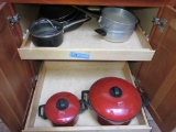 POTS AND PANS AND STRAINING LID POT