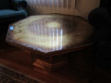 8 SIDED GOLD DESIGN COFFEE TABLE