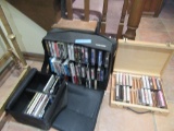 ASSORTED CASSETTES AND CD'S WITH CARRYING CASES