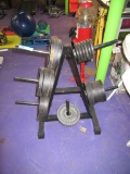 ASSORTMENT OF WEIGHTS WITH RACK
