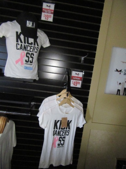 I LOVE KICK BOXING "KICK CANCER'S…" T-SHIRTS. (1) SIZE SMALL. (2) SIZE LARG