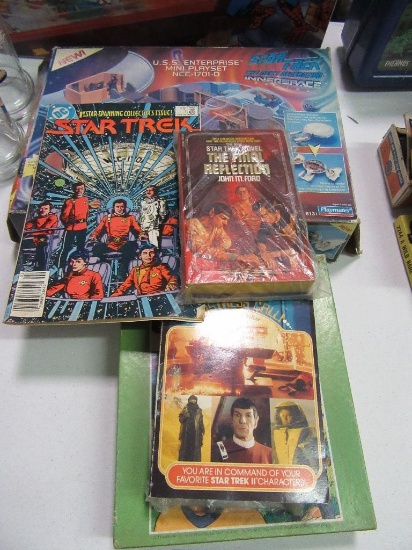 ASSORTED STAR TREK ITEMS INCLUDING COMIC BOOK, BOOKS, PUZZLE, AND ETC