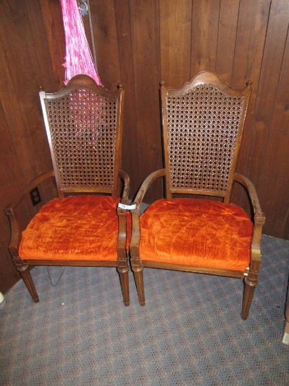 2 WOVEN BACK OCCASIONAL CHAIRS