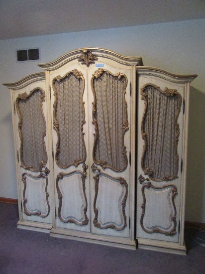 FRENCH PROVINCIAL 3-SECTION ARMOIRE