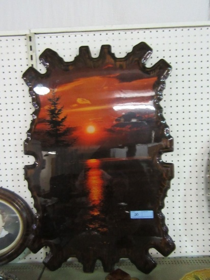 LACQUERED WOOD SUNSET PICTURE