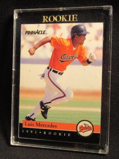 LUIS MERCEDES 1992 PINNACLE ROOKIE CARD NUMBER 1 OF 30 IN PLASTIC CASE