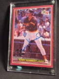 1984 DONRUSS TERRY KENNEDY AUTOGRAPHED CARD NUMBER 8 IN PLASTIC CASE