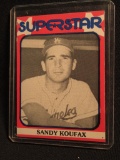 SANDY KOUFAX 1982 SUPERSTAR SECOND SERIES CARD NUMBER 63 IN PLASTIC CASE