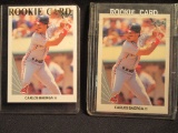 (2) CARLOS BAERGA 1990 LEAF ROOKIE CARDS NUMBER 443 IN PLASTIC CASES