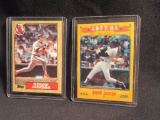 REGGIE JACKSON SCORECARD 1988 NUMBER 502 OF 660 AND REGGIE JACKSON TOPPS CA