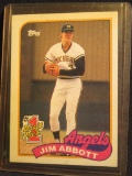 JIM ABBOTT 1989 TOPPS CARD NUMBER 573 IN PLASTIC CASE
