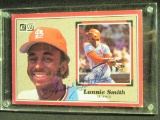 1983 DONRUSS LONNIE SMITH AUTOGRAPHED CARD NUMBER 34 IN PLASTIC CASE