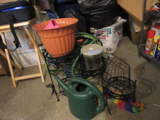 PLANTERS, GARDEN HOSE, WATERING CANS, AND ETC