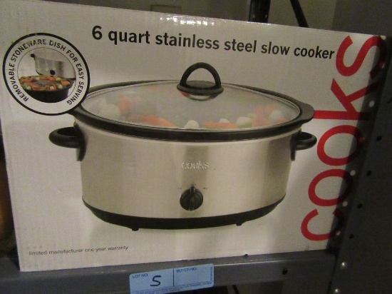 COOKS 6 QUART STAINLESS STEEL SLOW COOKER