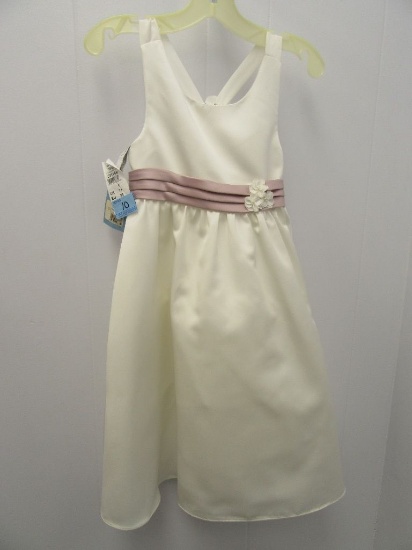 IVORY AND LOVES FIRST BLUSH SASH SIZE 6 CHILDREN'S PARTY DRESS