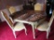 CENTURY FURNITURE DINING ROOM TABLE AND CHAIRS WITH TWO EXTRA LEAVES