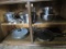 CUPBOARD LOT OF POTS AND PANS INCLUDING FARBERWARE