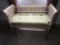 WICKER SIDED GOLD PAINTED BENCH