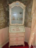 PAINTED VICTORIAN STYLE SLANT FRONT DESK WITH TOP HUTCH