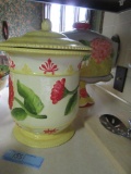 HAND-PAINTED CAKE SAVER AND COOKIE JAR