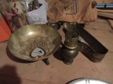 ASSORTED METAL VASES, BOWL, AND ETC