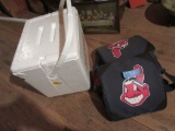 CLEVELAND INDIANS DUFFEL BAG & CLEVELAND BROWNS STYROFOAM COOLER