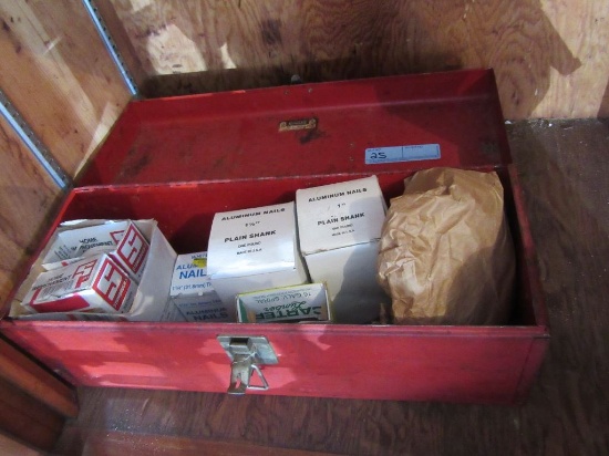 KENNEDY KITS TOOL BOX WITH MISCELLANEOUS NAILS