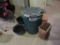 TRASH CANS, PLANTER, AND BUCKET