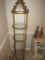 GOLD COLORED METAL GLASS SHELF STAND