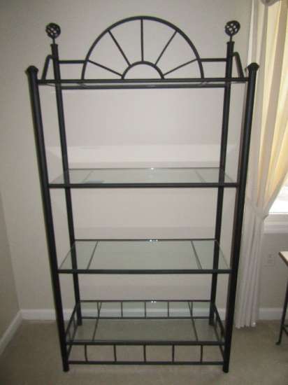 METAL AND GLASS ETAGERE