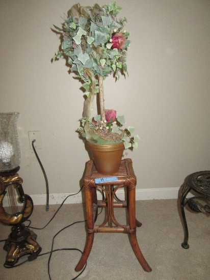 BAMBOO STYLE STAND WITH PLANT