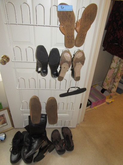 ASSORTMENT OF WOMEN'S SHOES AND BOOTS. MOSTLY SIZE 8-1/2