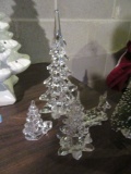 GLASS CHRISTMAS TREES, GLASS REINDEER, AND OTHERS