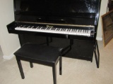 BLACK LACQUER PIANO WITH BENCH BY WIELER. BRING EXTRA HELP, VERY HEAVY, ON